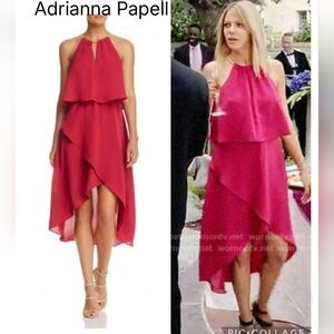 Adrianna Papell Pink High Low Dress Sz 10